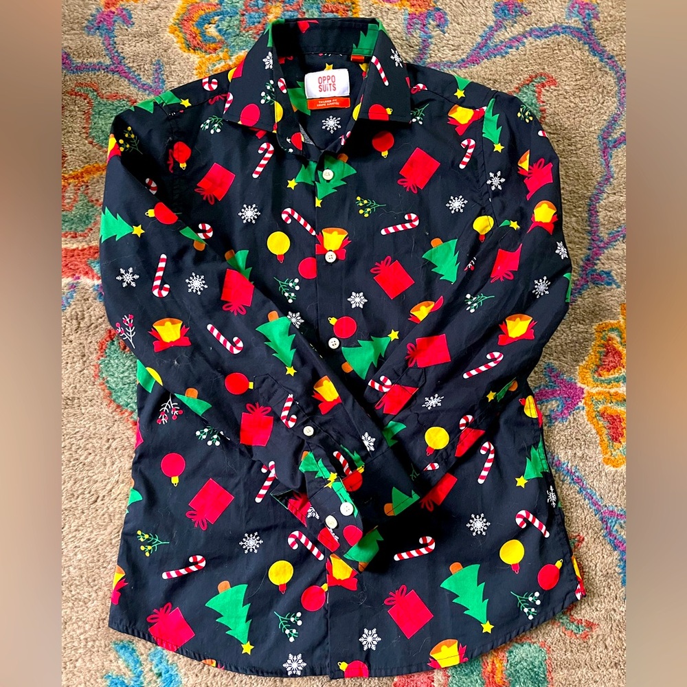 Opposuits Christmas shirt with black pants size 10/12